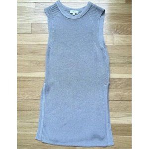 Wilfred Aritzia Palmier Sweater Side Split Knit Sleeveless Tank Top Gray Sz XXS